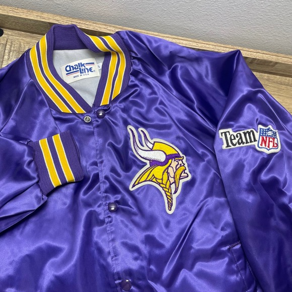 Chalk Line Other - Vintage Chalk Line Minnesota Vikings NFL Satin Bomber Jacket Mens‎ Large Purple